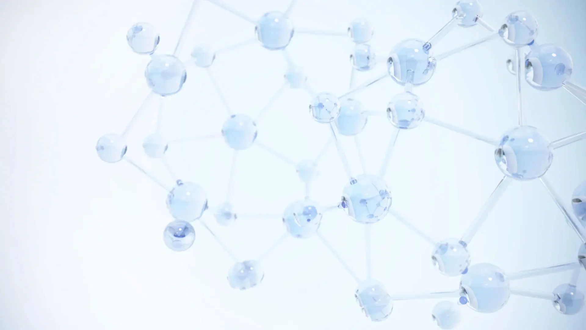Abstract molecular network with connected spheres and rods.